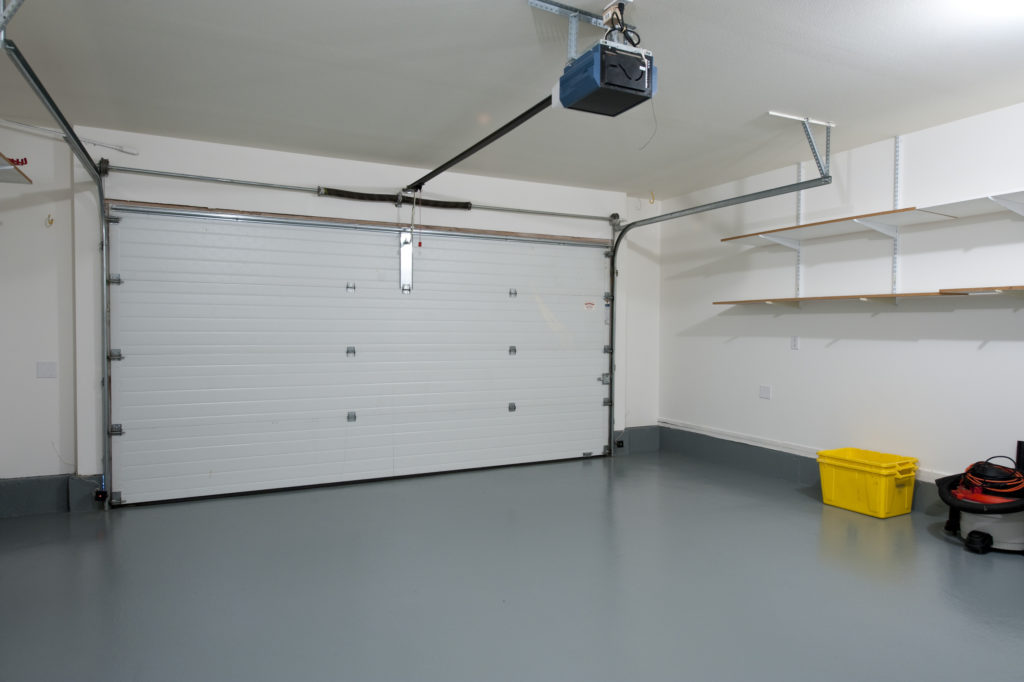 Interior of a clean garage in a house