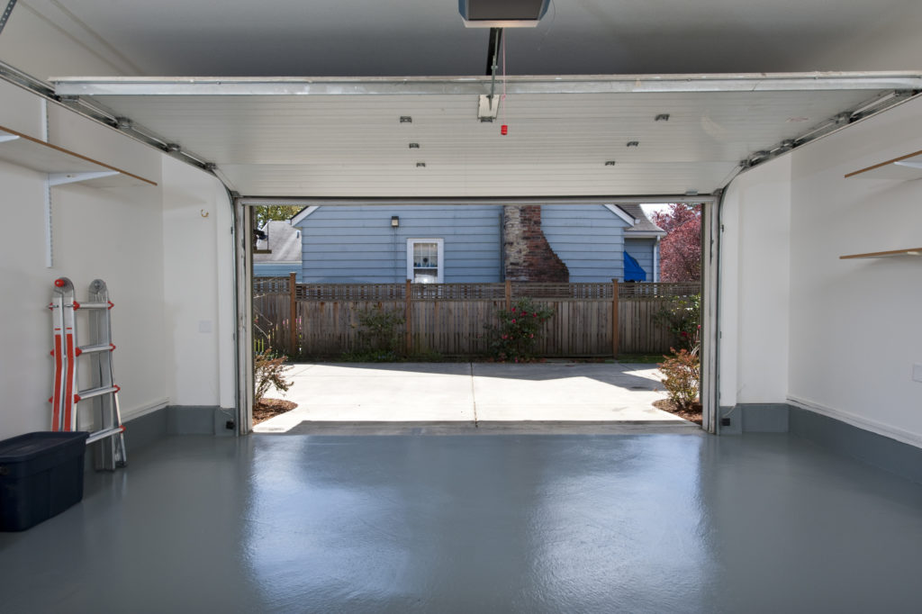 Interior of a clean garage in a house